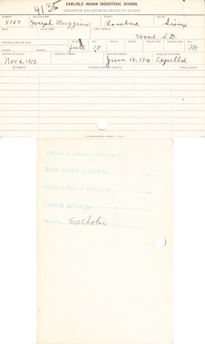 Joseph Muggins Student File