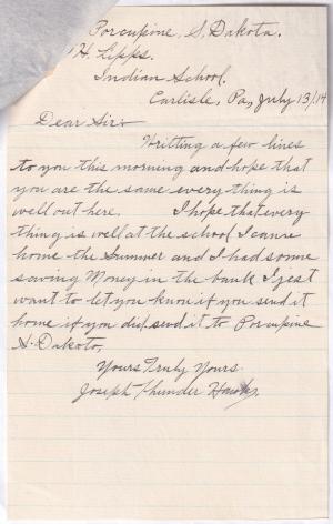 Joseph Thunder Hawk Student File Joseph Thunder Hawk Student File
