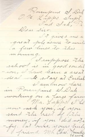 Charles Thunder Hawk Student File