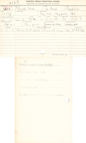 Blanche Hall Student File