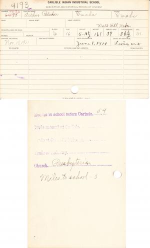 Arthur Pilcher Student File Arthur Pilcher Student File
