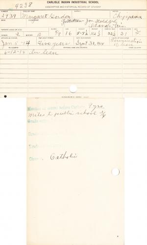 Margaret Gordon Student File Margaret Gordon Student File