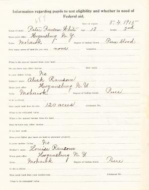 Peter White Student File