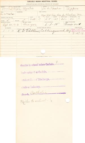 Mary Martin Student File