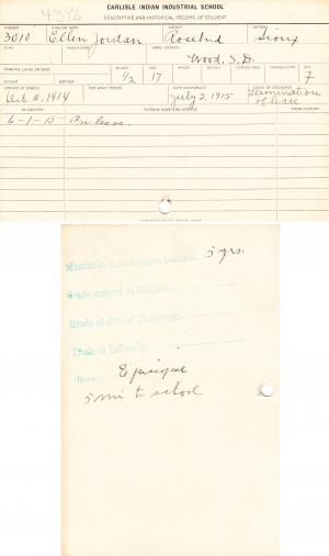 Ellen Jordan Student File Ellen Jordan Student File