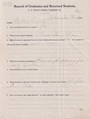 Della Carter Student File Della Carter Student File