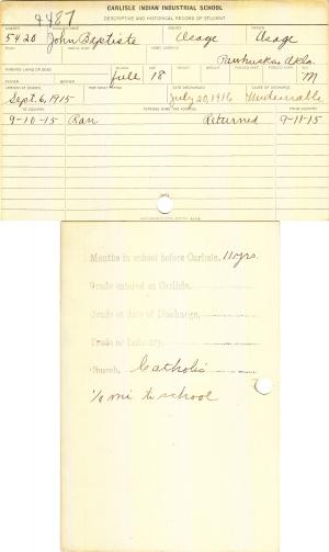John Baptiste Student File John Baptiste Student File