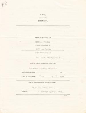 William Thomas Student File