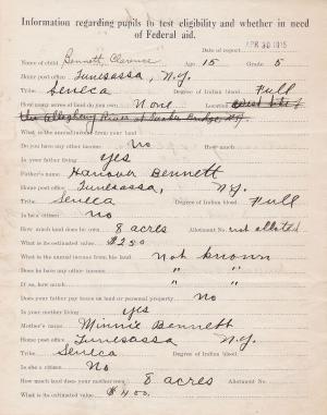 Clarence Bennett Student File