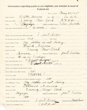 Victor I. Seneca Student File