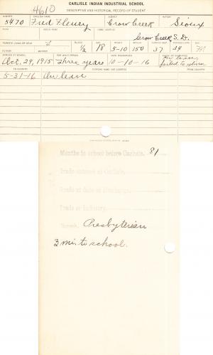 Fred Fleury Student File