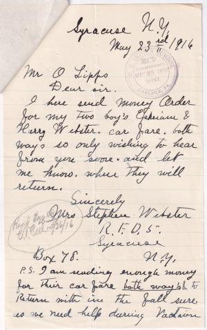 Ephraim Webster Student File