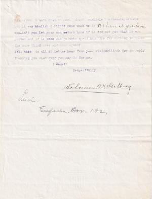 Solomon McGilbray Student File