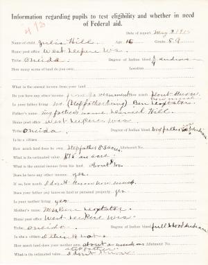 Julia Hill Student File