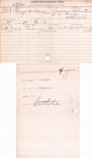George Anderson Student File George Anderson Student File