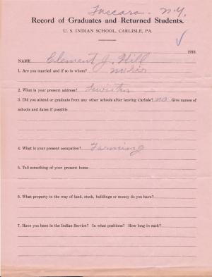 Clement Hill Student File