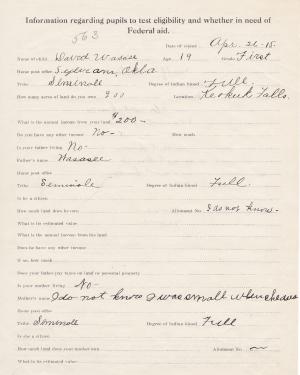 David Wasase Student File