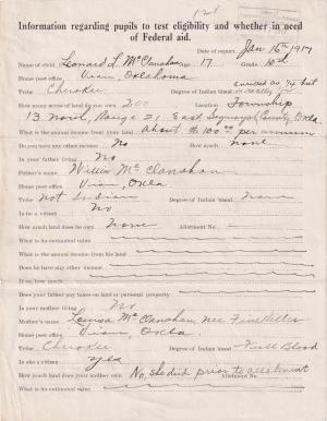 Leonard McClanahan Student File