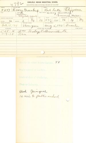 Henry Greenleaf Student File