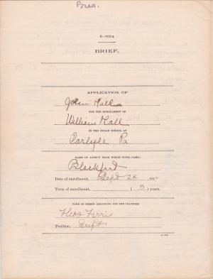 William Hall Student File William Hall Student File