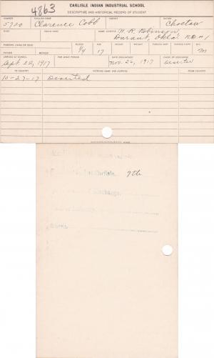 Clarence Cobb Student File