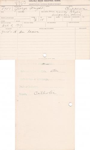 George Wright Student File