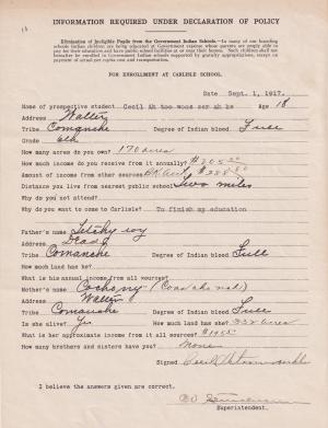 Cecil Ahtoowoosserahke Student File Cecil Ahtoowoosserahke Student File