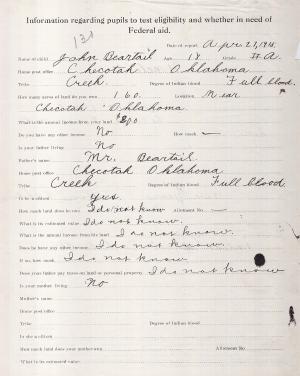 John Beartail Student File John Beartail Student File