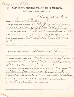 Leonard Tyler (Magpie) Student File