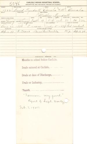David Tyndall Student File