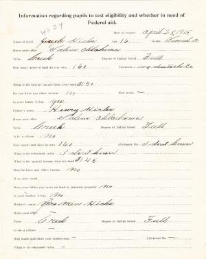 Joseph Hicks Student File