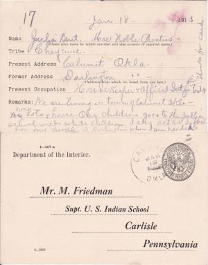 Julia Bent Student File Julia Bent Student File