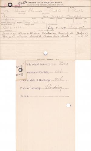 Benjamin Thomas Student File Benjamin Thomas Student File