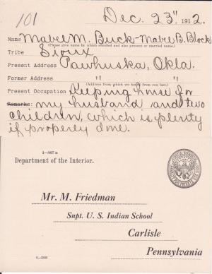 Mabel Buck Student File