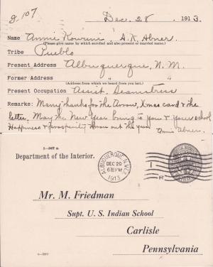 Annie Kowuni (Tsa-i-ka-weet-sa) Student File Annie Kowuni (Tsa-i-ka-weet-sa) Student File