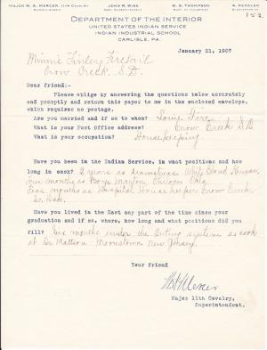 Minnie Finley (Kiotse) Student File Minnie Finley (Kiotse) Student File