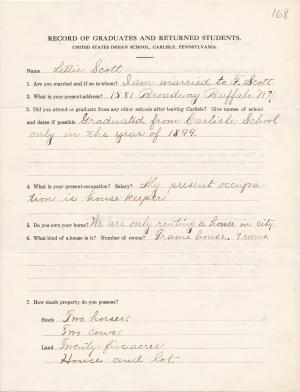 Lettie Scott Student File