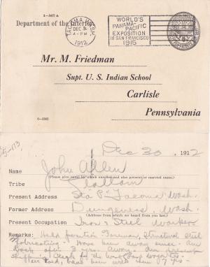 John Allen Student File