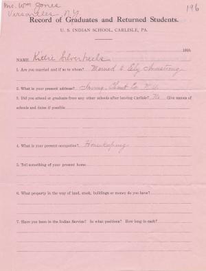 Kittie Silverheels Student File Kittie Silverheels Student File