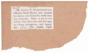 James W. Mumblehead Student File