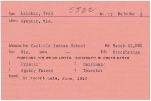 Fred Leicher Student File