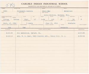 Elizabeth Keshena Student File Elizabeth Keshena Student File