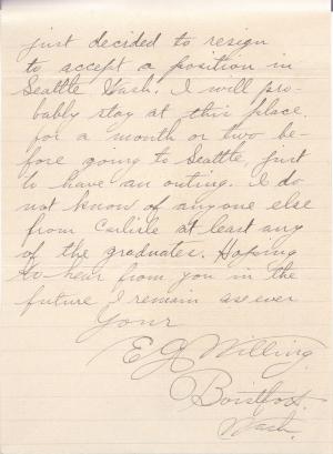 Edward G. Willing Student File Edward G. Willing Student File