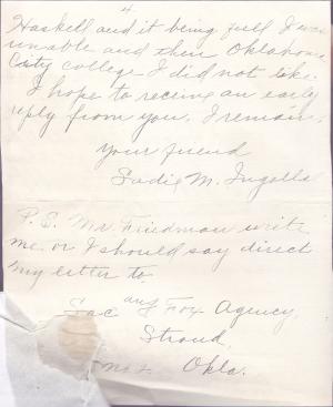 Sadie Ingalls (Po-naw-po-qua) Student File Sadie Ingalls (Po-naw-po-qua) Student File