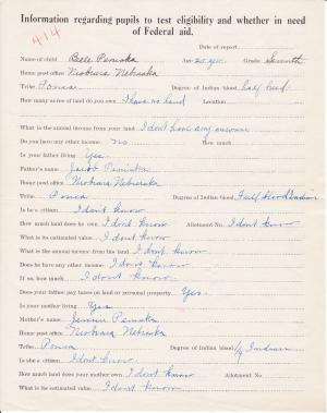 Belle Peniska Student File