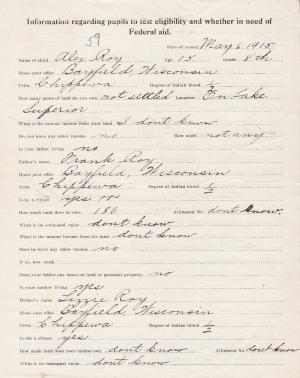 Alex Roy Student File