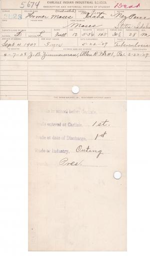 Homer Moses Student File