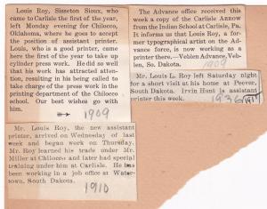 Louis L. Roy Student File
