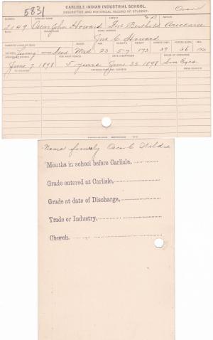 Oscar John Howard Student File Oscar John Howard Student File