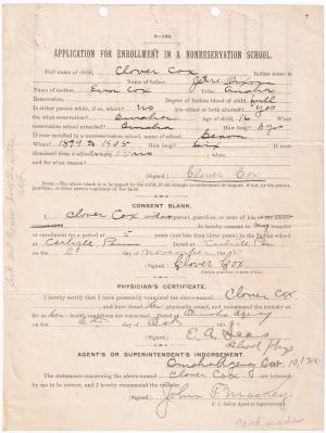Clover Cox Student File